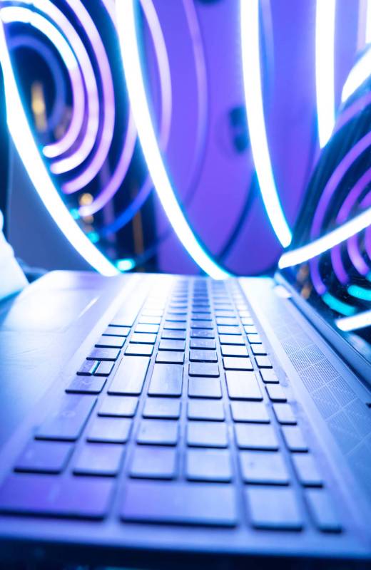 virtual key board inside virtual metaverse space, virtual gaming and augmented reality concept background